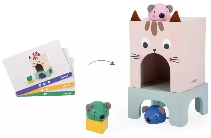 Mačka a myš - didaktická hra, orientácia v priestore