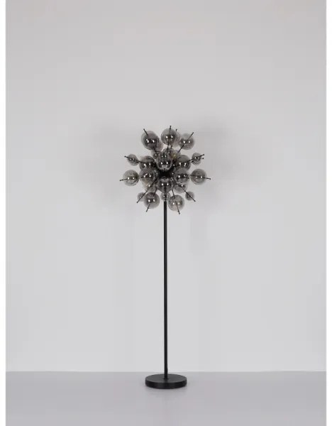 Globo 15633SS - Stojacia lampa UDO 6xE14/25W/230V čierna/dymová