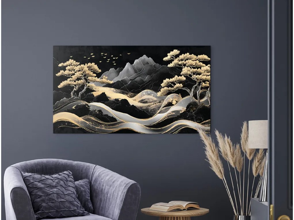 drevko | Minimalistický obraz Ticho hôr 42 x 75 cm