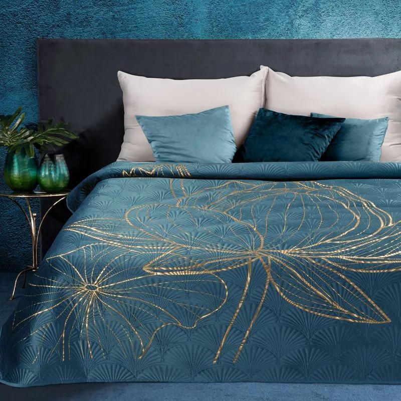 Dekorstudio Luxusný prehoz na posteľ v tyrkysovej farbe Lotos2 Rozmer prehozu (šírka x dĺžka): 220x240cm