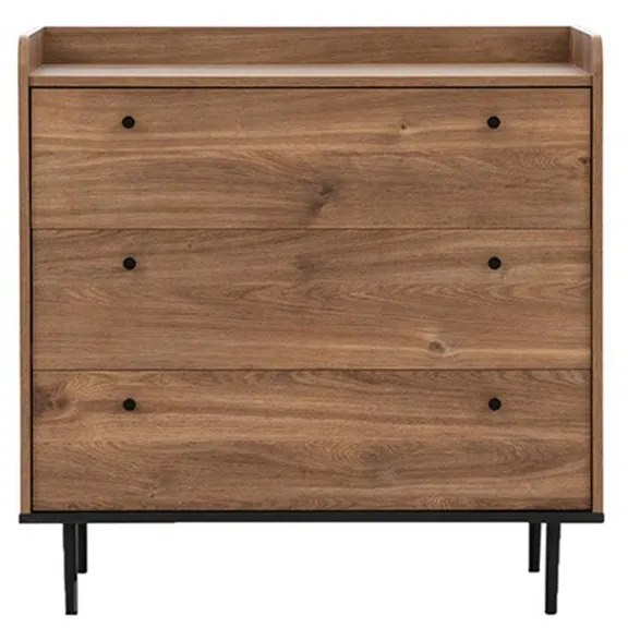 Komoda K3SZ Peczo PC02, Farby: brandy castello / brandy castello + čierna