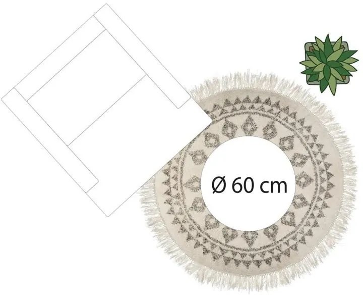 Okrúhly koberec Etik 120 cm béžový
