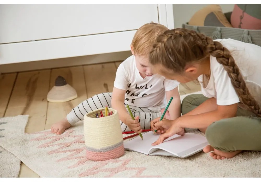 Ružovo-krémový prateľný ručne tkaný bavlnený koberec 120x160 cm Atlas Natural – Lorena Canals