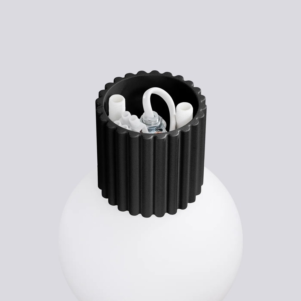 Nástenné svietidlo Halo, 1x biele sklenené tienidlo, b