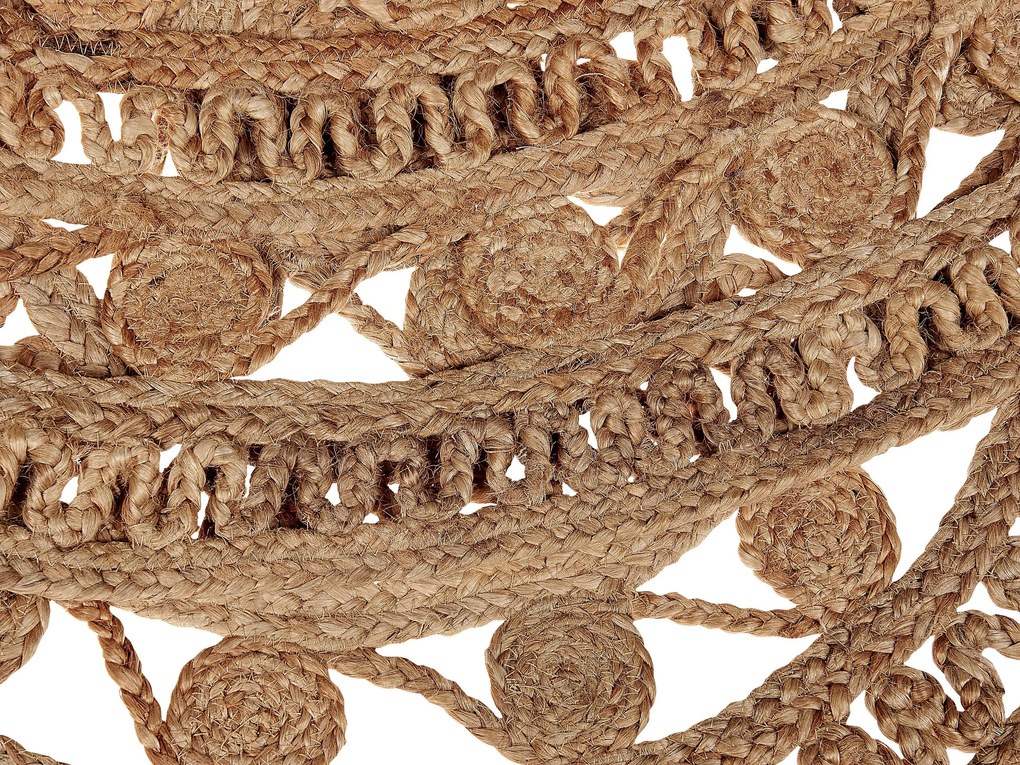 Okrúhly jutový koberec ⌀ 140 cm béžový KERER Beliani