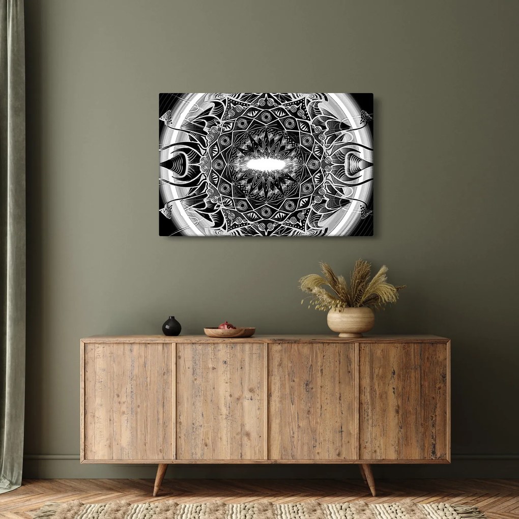 Obraz čiernobielych ornamentov (90x60 cm)