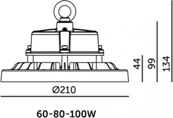 LED stropné priemyselné svietidlo RIO PRO HIGHBAY LED/60/80/100W/230V IP66