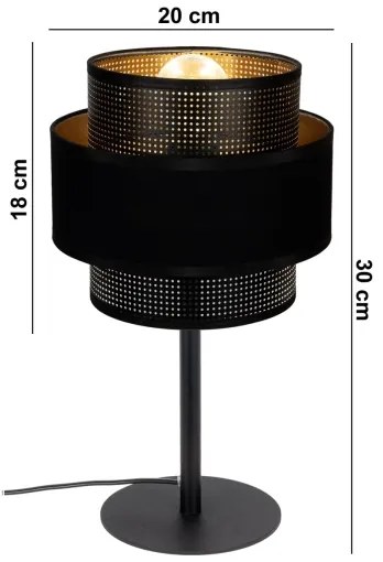 Stolná lampa NESS 1xE27/60W/230V čierna