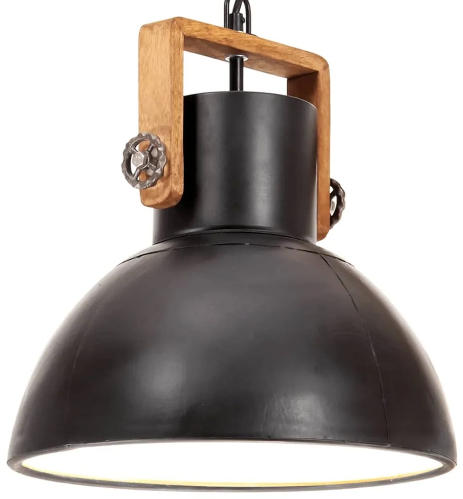 vidaXL Industriálna závesná lampa 25 W čiernočierna 30 cm okrúhla E27
