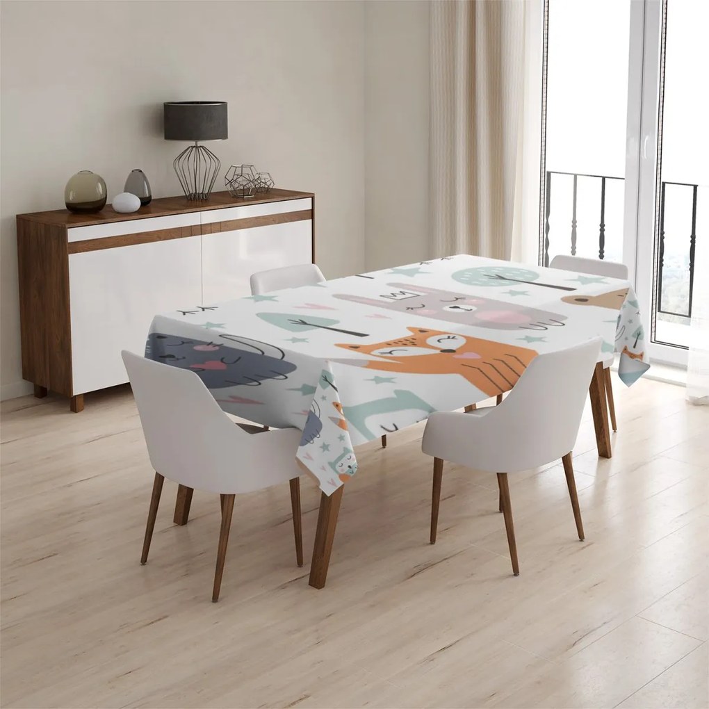 Sablio Obrus Animovaná Lesné zvieratká - 130x130 cm