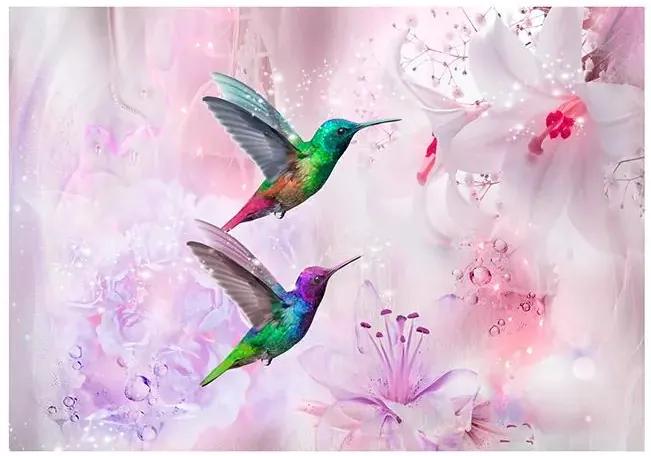 Samolepiaca fototapeta - Colourful Hummingbirds (Purple) Veľkosť: 147x105, Verzia: Samolepiaca