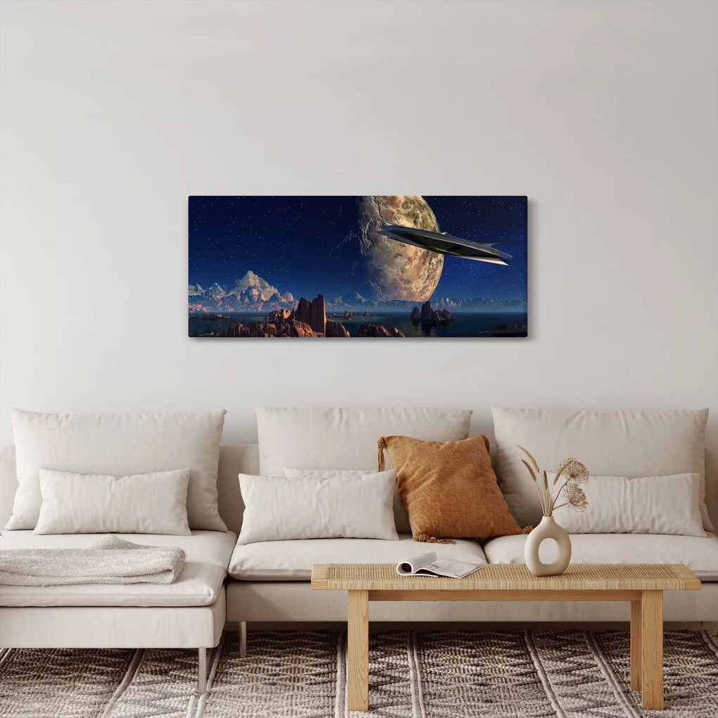 Obraz - Prílet mimozemšťanov (120x50 cm)
