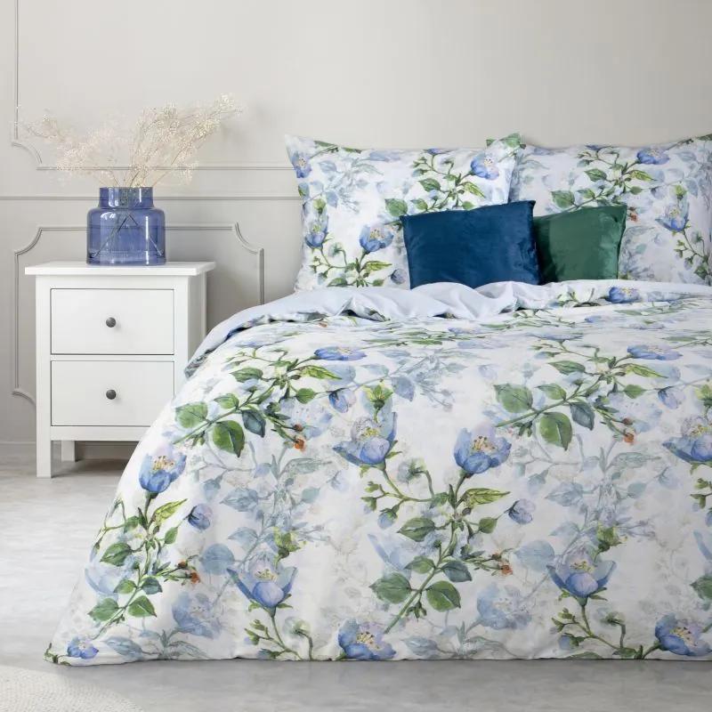 Eurofirany Vzorované posteľné obliečky ELOIDA z bavlneného saténu 140x200 cm, 70x90 cm