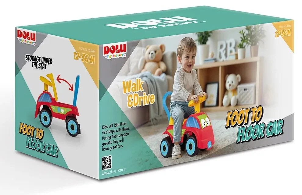 Dolu Odrážadlo auto, červená
