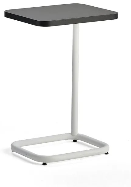 Stolík na notebook STANDBY, 425x350x647 mm, biely rám, čierna doska