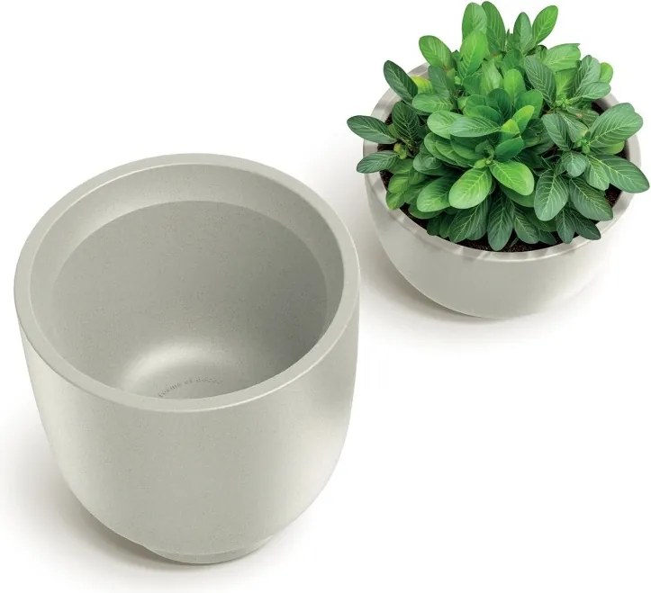 Plastový kvetináč Vemos Mild 40 cm granitovo sivý