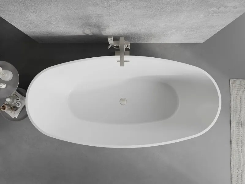 Mexen Lira, voľne stojaca vaňa, vzor, 170 × 80 cm, biela lesklá, oceľový prepad, 52831708000-97