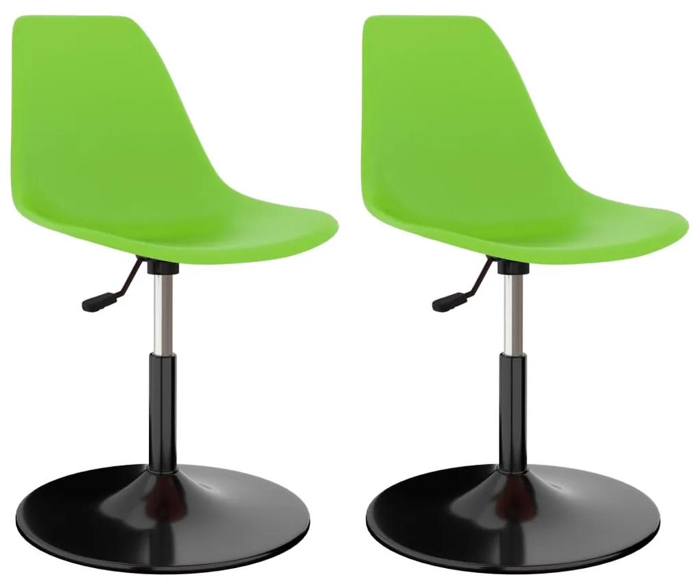Otočné jedálenské stoličky 2 ks, zelené, PP