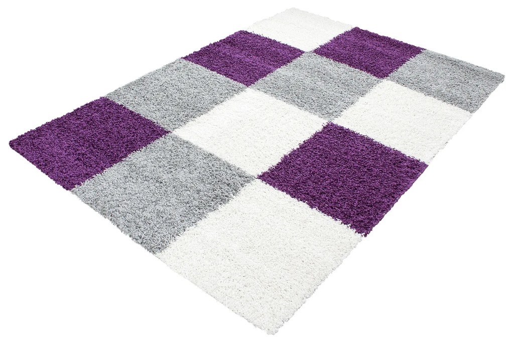 Ayyildiz, Kusový koberec Life Shaggy 1501 lila, 120x170, fialová, obývacia izba