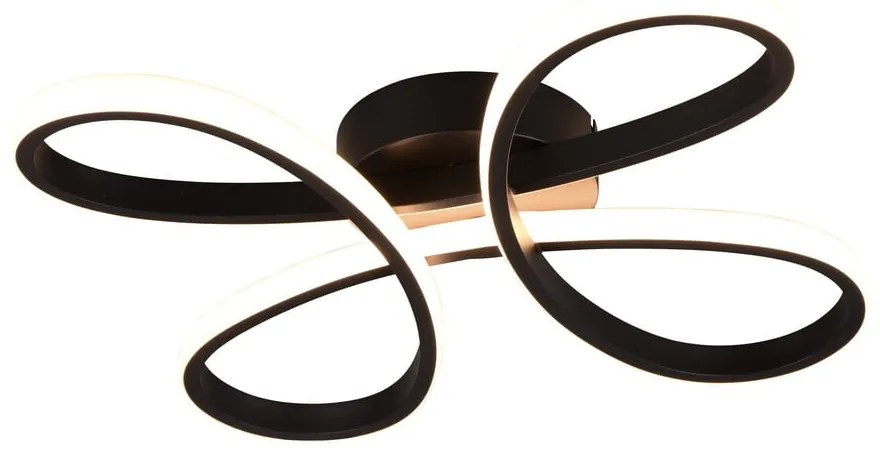 Čierne LED stropné svietidlo 40x40 cm Fly – Trio