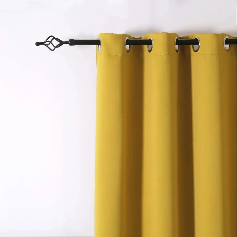 Žltý záves OXFORD 140x250 cm Zavesenie: Kovové krúžky