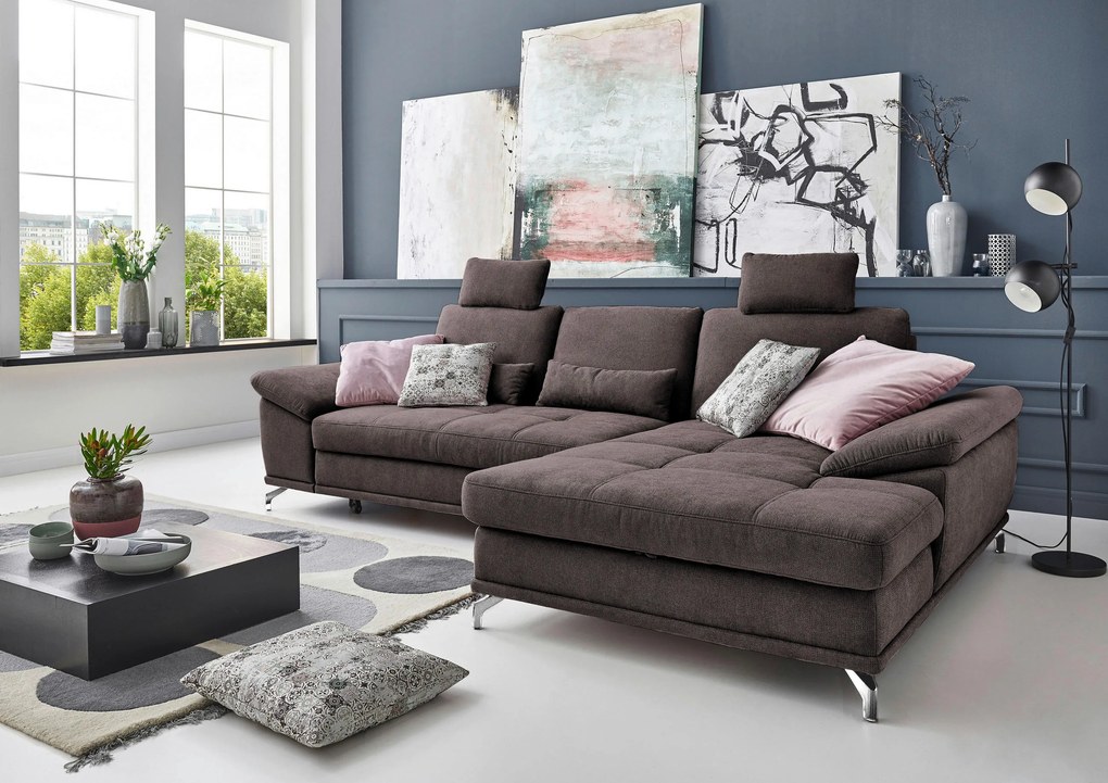 XXXLutz ROHOVÁ SEDAČKA, textil, tmavohnedá Sit & More - Sedačky - 000144005511