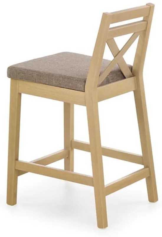 Barová stolička Borys Low - dub sonoma / hnedá