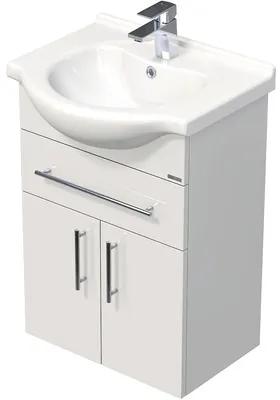 Kúpeľňová skrinka s umývadlom LANDAU Ideal 55 cm biela