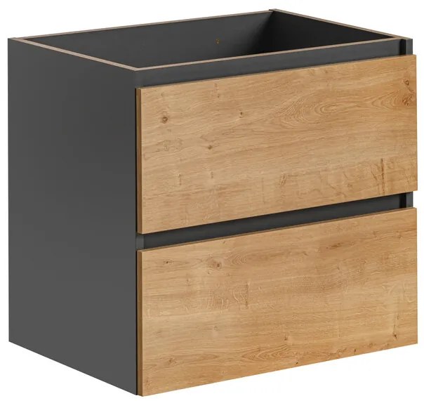 Závěsná skříňka pod umyvadlo Monako s deskou 140 cm šedá/dub hamilton