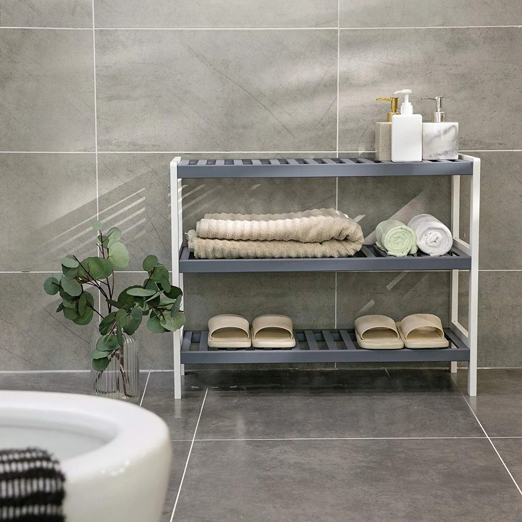 Praktický regál SKU Brycen šedo-biely