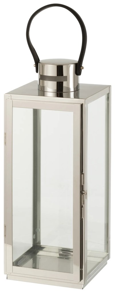 Strieborný kovový lampáš Recin - 17*16*51cm