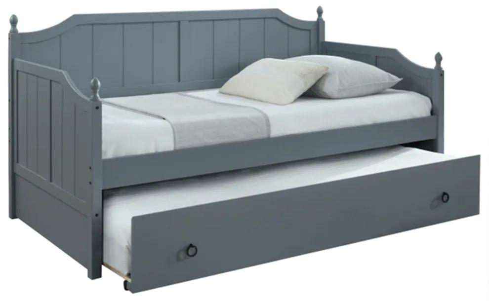 Jednolôžková posteľ s prístelkou 90 cm Byrma (sivá) (s roštami). Vlastná spoľahlivá doprava až k Vám domov. 1002498