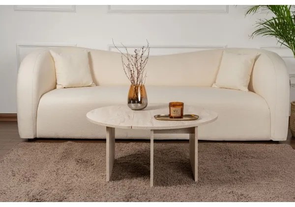 Konferenčný stolík LUVIA, mramorový dekor, béžový