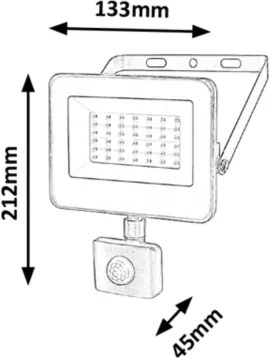 Rabalux 7068 - LED Reflektor so senzorom FLOOD LED/30W/230V 4000K IP44 čierna