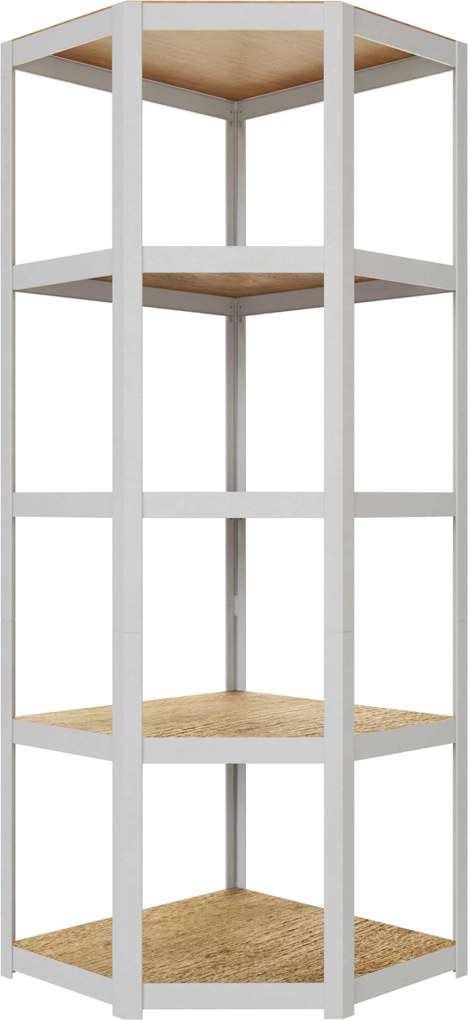 Policový regál rohový bezskrutkový biely rôzne výšky AR Style D-Carbon