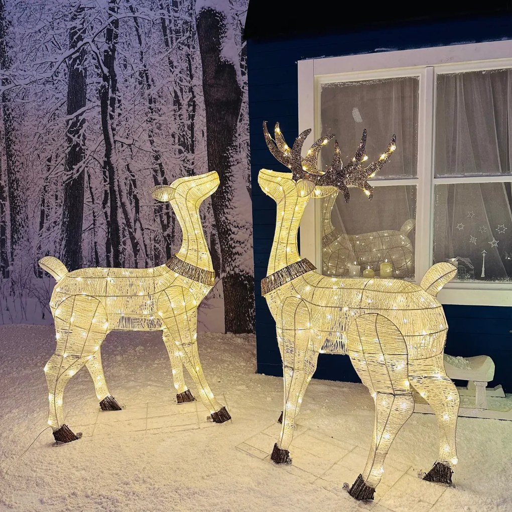 DECOLED Svetelný lapač LED, 150 cm, 140 teplých bielych LED diód