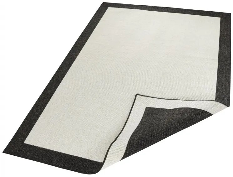 NORTHRUGS - Hanse Home koberce Kusový koberec Twin-Wendeteppiche 103105 creme schwarz – na von aj na doma - 160x230 cm