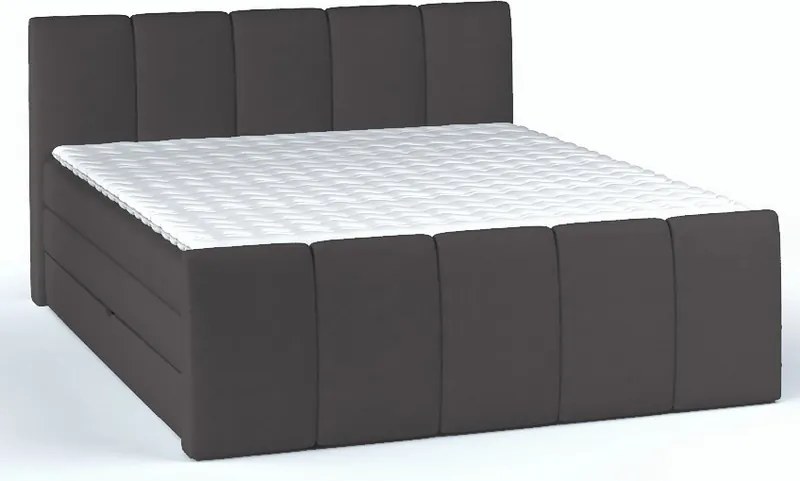 Posteľ boxspring Fresco 180x200 cm, tmavo šedá látka