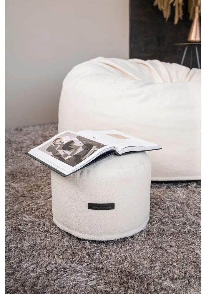 Krémový sedací vak z textílie buklé Mini – SLOWDOWN