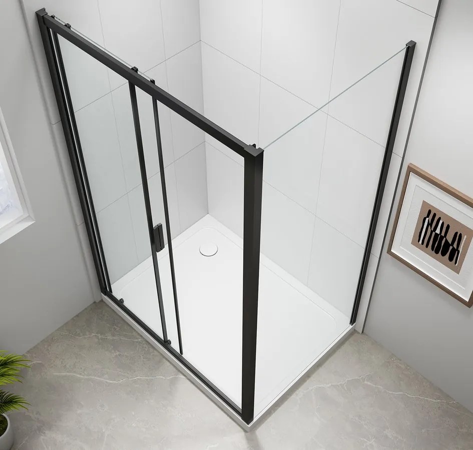 Polysan Polysan, EASY BLACK obdĺžniková sprchová zástena 1100x800mm L/P varianta, EL1115B-02