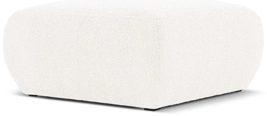 Biely taburet z textílie bouclé Molino – Micadoni Home
