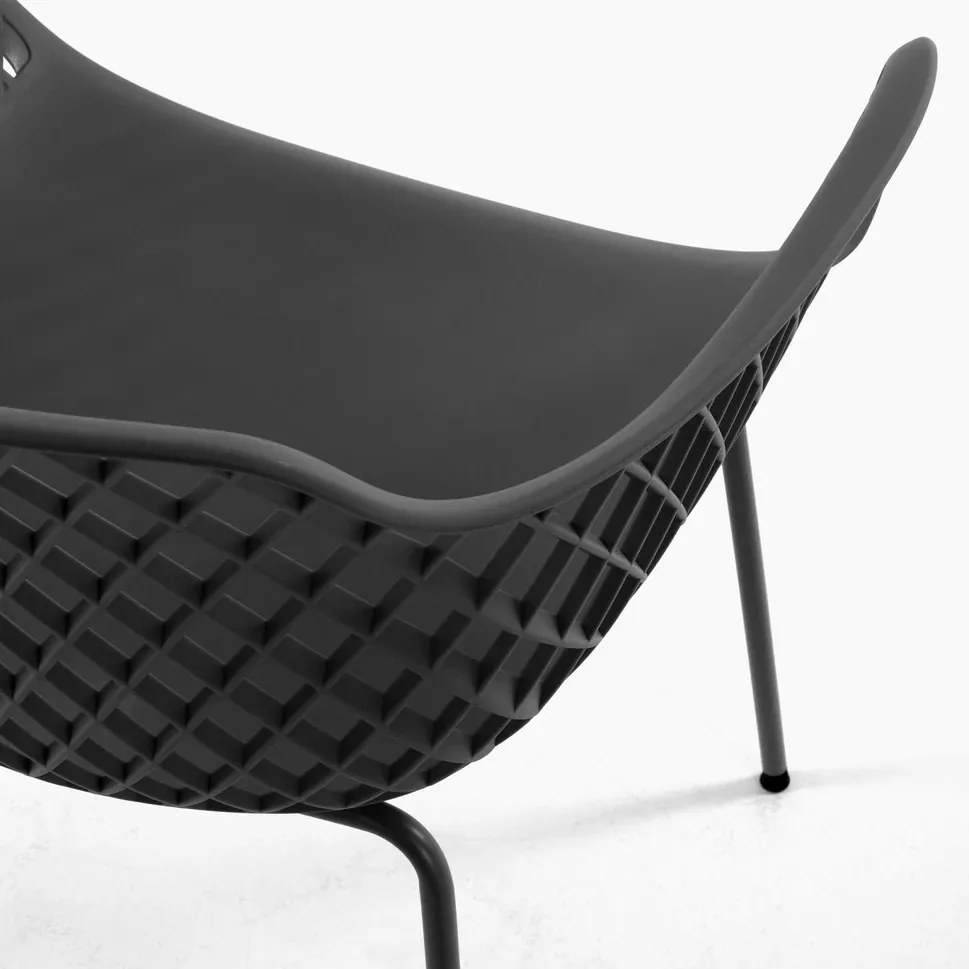 Moderná záhradná stolička QUINN z polypropylénu - grafitová
