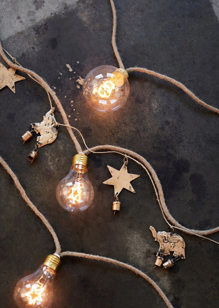 MADAM STOLTZ Svetelná reťaz Filament Stars – 7 žiaroviek