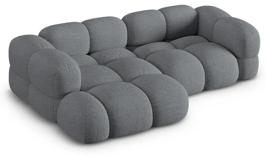 Sivá rohová pohovka (ľavý roh/s leňoškou) Loretto – Cosmopolitan Design