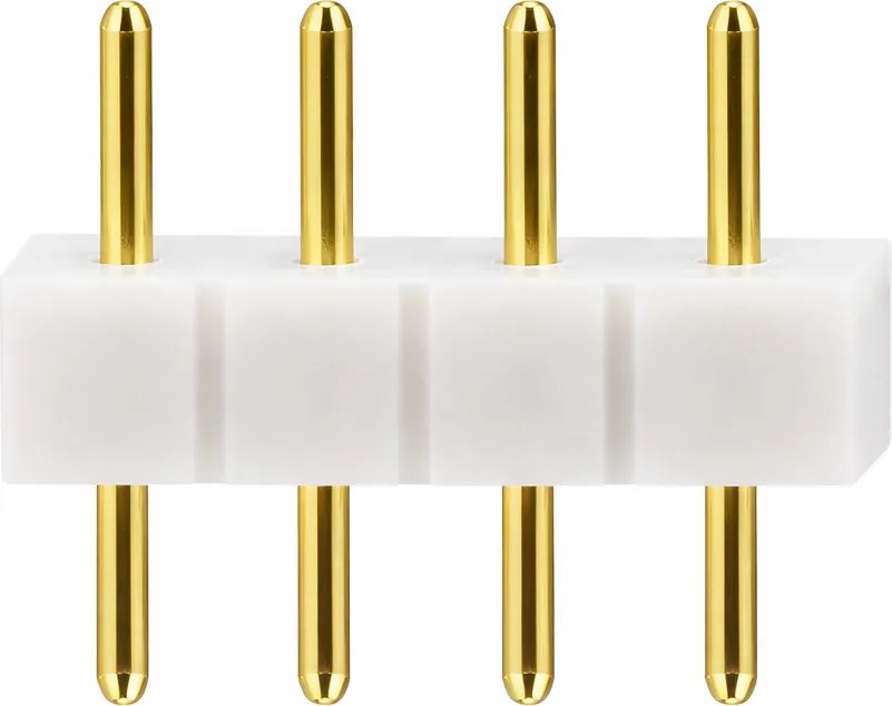 Vidlicový konektor pre RGB LED pásiky, 4-pinový rebríkový konektor, biely