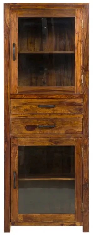 furniture-nabytek.cz - Masivní vitrína Palison dark z palisandru, lakovaná, hnědá