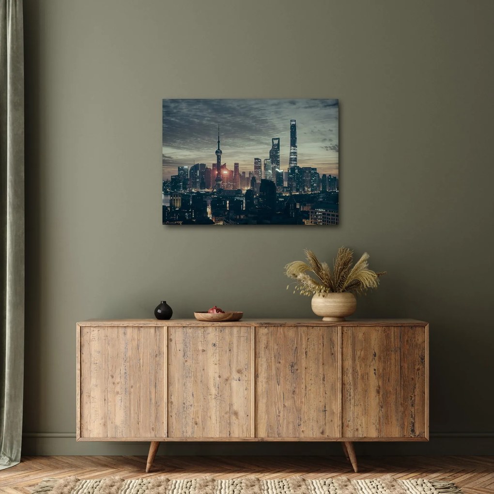 Obraz mesta za súmraku (70x50 cm)