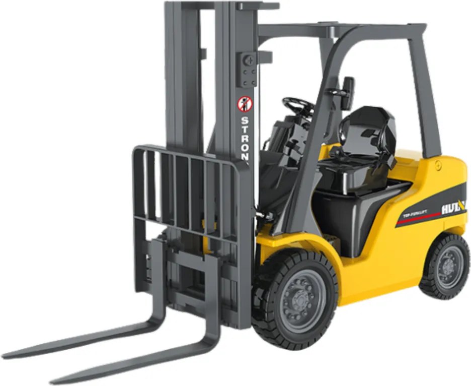 Kovový vysokozdvižný vozík Pohyblivé vidlice Huina Yellow 1: 50