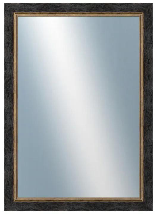 DANTIK - Zrkadlo v rámu, rozmer s rámom 50x70 cm z lišty CARRARA hnedočierna (2948)
