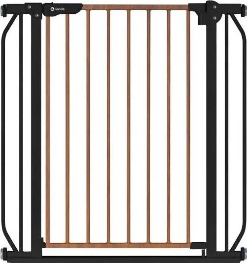 Lionelo - Bezpečnostná bránka TRUUS SLIM čierna/hnedá